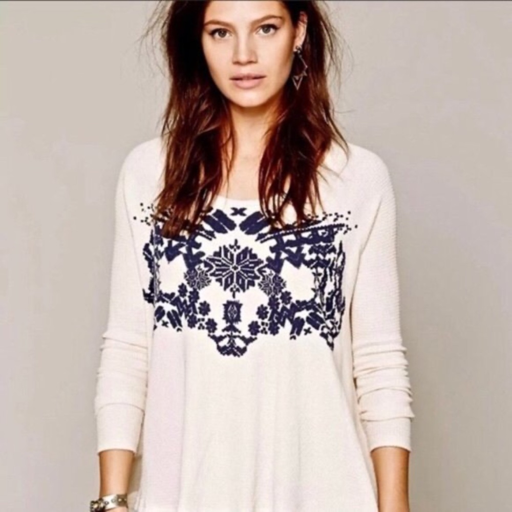 Free People: We the Free Size M Snowflake Thermal Top